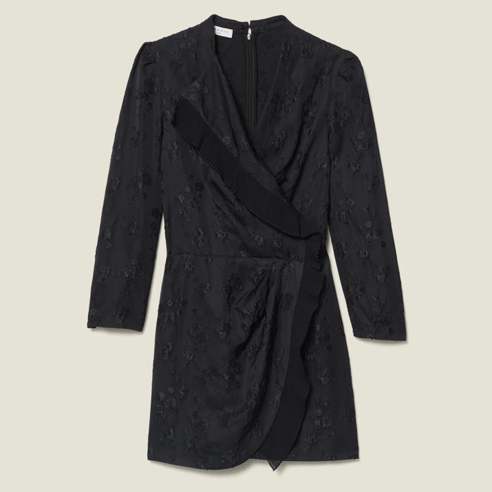 Sandro Jacquard Wraparound Dress